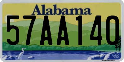 AL license plate 57AA140