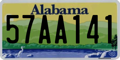 AL license plate 57AA141