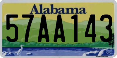 AL license plate 57AA143