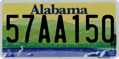 AL license plate 57AA150