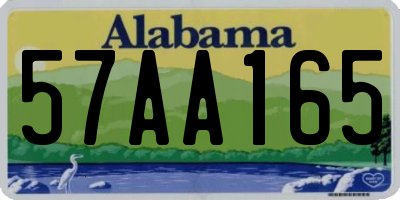 AL license plate 57AA165