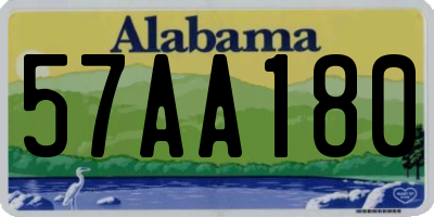 AL license plate 57AA180