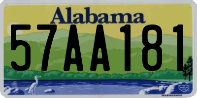 AL license plate 57AA181