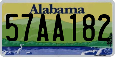 AL license plate 57AA182