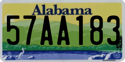 AL license plate 57AA183