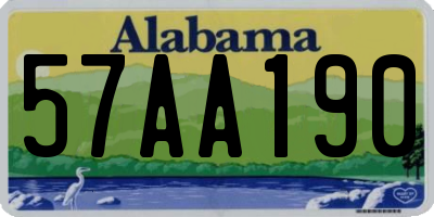 AL license plate 57AA190