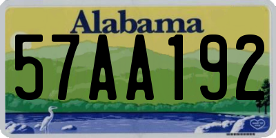 AL license plate 57AA192