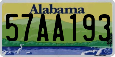 AL license plate 57AA193