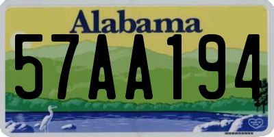 AL license plate 57AA194