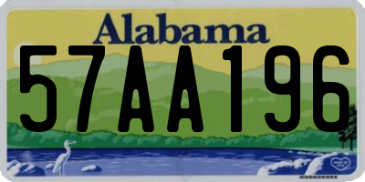 AL license plate 57AA196