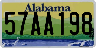AL license plate 57AA198