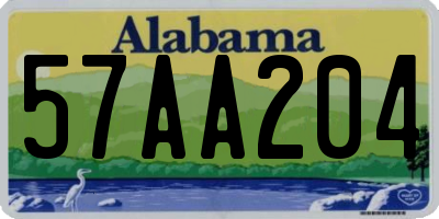 AL license plate 57AA204