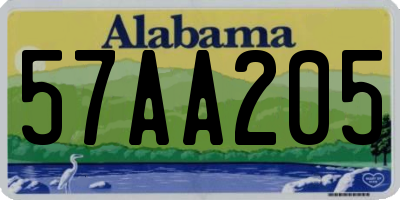 AL license plate 57AA205