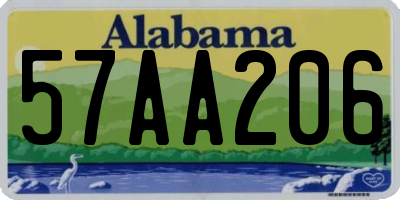 AL license plate 57AA206