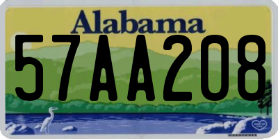 AL license plate 57AA208