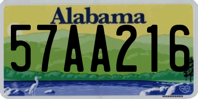 AL license plate 57AA216