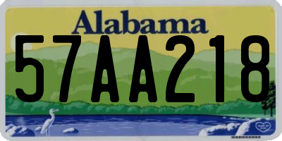 AL license plate 57AA218