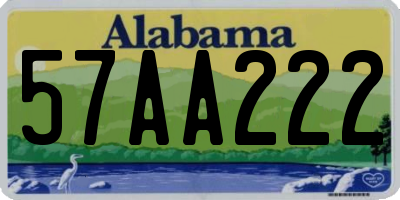 AL license plate 57AA222