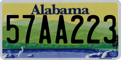 AL license plate 57AA223