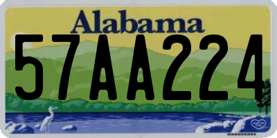 AL license plate 57AA224