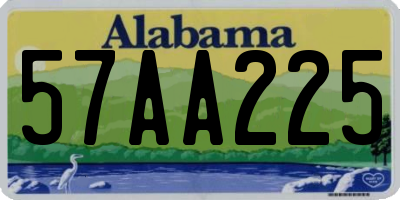 AL license plate 57AA225