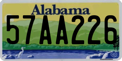 AL license plate 57AA226