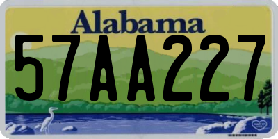 AL license plate 57AA227
