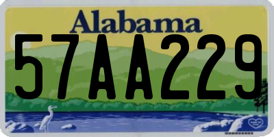 AL license plate 57AA229