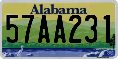 AL license plate 57AA231