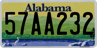 AL license plate 57AA232