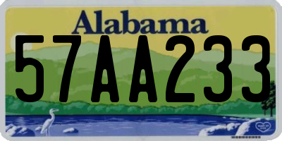 AL license plate 57AA233