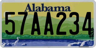 AL license plate 57AA234