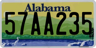 AL license plate 57AA235