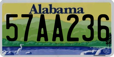 AL license plate 57AA236