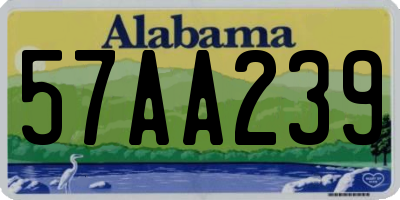 AL license plate 57AA239