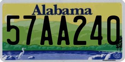 AL license plate 57AA240