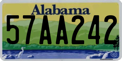AL license plate 57AA242