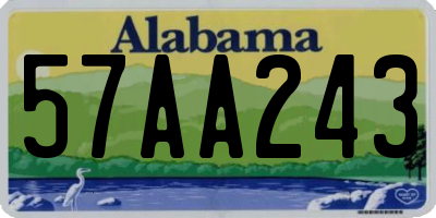 AL license plate 57AA243