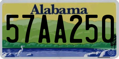 AL license plate 57AA250