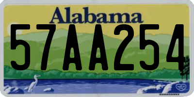 AL license plate 57AA254
