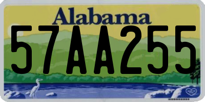 AL license plate 57AA255