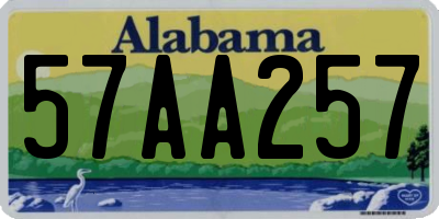 AL license plate 57AA257