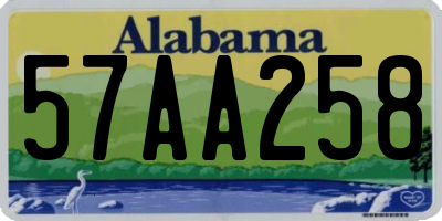 AL license plate 57AA258