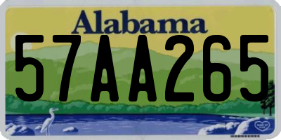 AL license plate 57AA265
