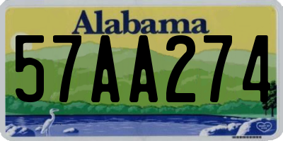 AL license plate 57AA274