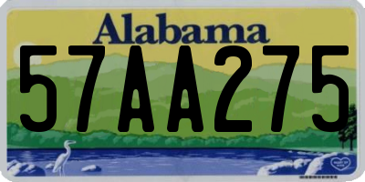 AL license plate 57AA275
