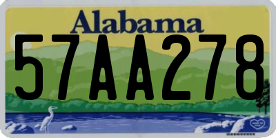 AL license plate 57AA278