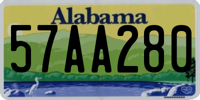 AL license plate 57AA280