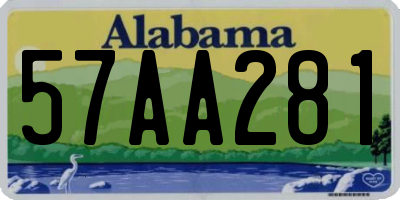 AL license plate 57AA281
