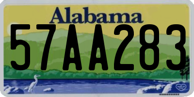 AL license plate 57AA283